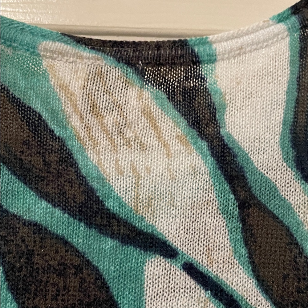 NIC+ZOE Teal and Black Knit Top NWOT - Picture 6 of 16